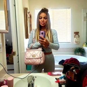 badgley Mischka stunning shine pink bag